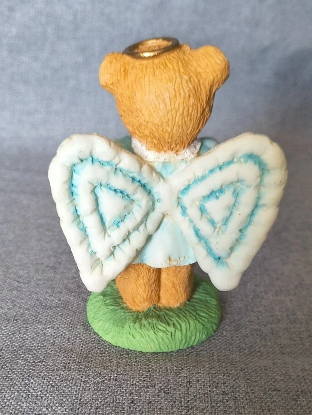 Cherished Teddies Bear Angel Figurine - Blue & Cream